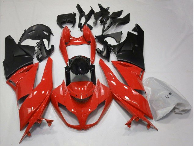 Rojo Brillante & Negro 09-12 ZX6R Carenados Moto