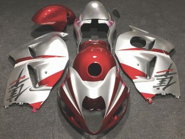 Rojo Brillante & Plata 97-07 GSXR 1300 Carenados Moto