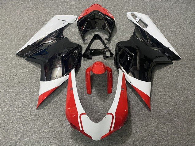 Rojo Brillo Blanco & Negro 07-14 Ducati 848 1098 1198 Carenados Moto