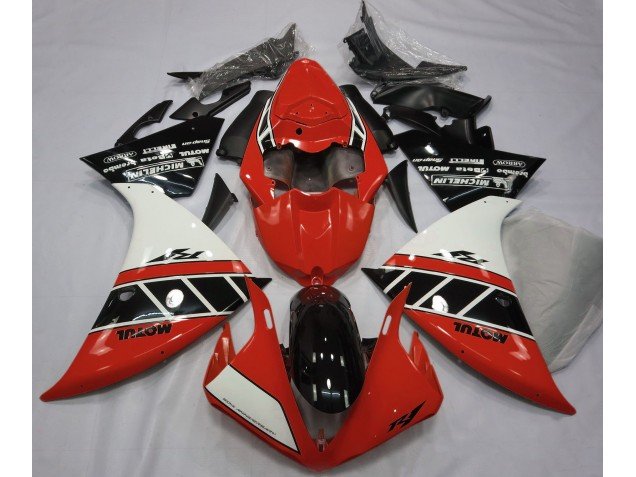 Rojo Brillo Blanco & Negro 12-14 R1 Carenados Moto Rojo Brillo Blanco & Negro 12-14 R1 Carenados Moto