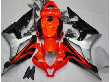 Rojo Brillo Plata & Negro 07-08 CBR600RR Carenados Moto