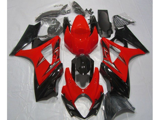 Rojo Lava & Negro 07-08 GSXR 1000 Carenados Moto Rojo Lava & Negro 07-08 GSXR 1000 Carenados Moto