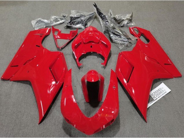 Rojo Liso Brillante 07-14 Ducati 848 1098 1198 Carenados Moto
