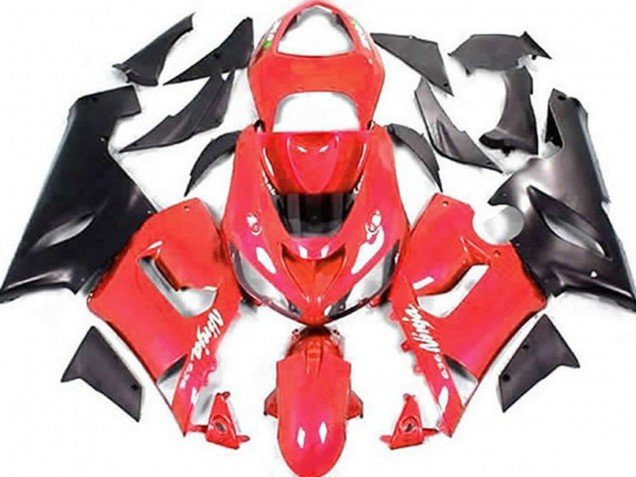 Rojo & Negro Mate 05-06 ZX6R Carenados Moto