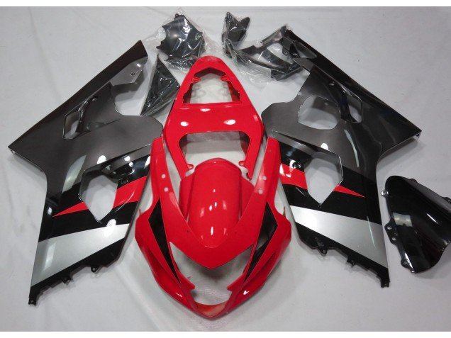 Rojo & Plata Brillo 04-05 GSXR 600-750 Carenados Moto Rojo & Plata Brillo 04-05 GSXR 600-750 Carenados Moto