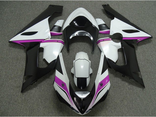 Rosa Blanco & Negro 05-06 ZX6R Carenados Moto Rosa Blanco & Negro 05-06 ZX6R Carenados Moto