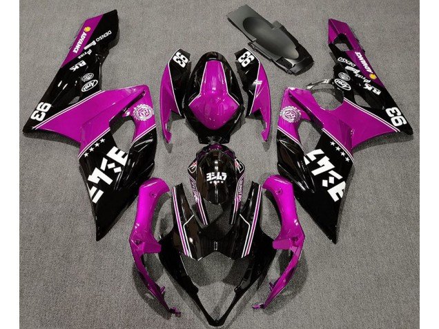 Rosa Brillante & Negro Personalizado 05-06 GSXR 1000 Carenados Moto Rosa Brillante & Negro Personalizado 05-06 GSXR 1000 Carenados Moto