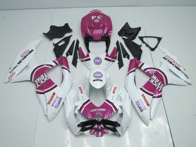 Rosa Lucky Strike 08-10 GSXR 600-750 Carenados Moto Rosa Lucky Strike 08-10 GSXR 600-750 Carenados Moto