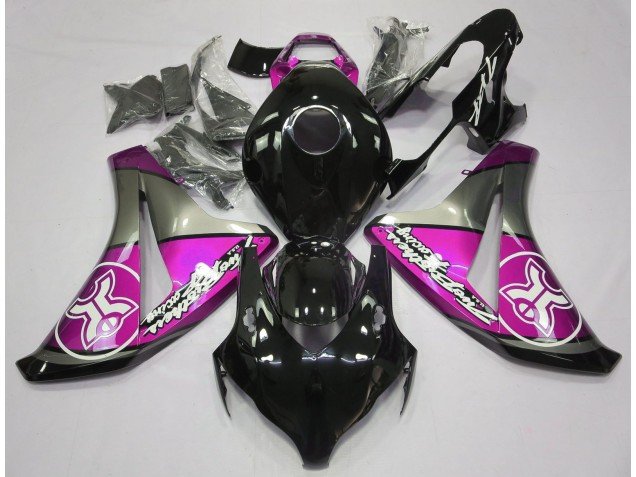 Rosa Sobre Negro Personalizado 08-11 CBR1000RR Carenados Moto Rosa Sobre Negro Personalizado 08-11 CBR1000RR Carenados Moto