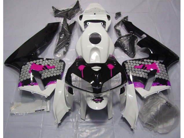 Salpicadura Rosa Sobre Negro Brillante 05-06 CBR600RR Carenados Moto Salpicadura Rosa Sobre Negro Brillante 05-06 CBR600RR Carenados Moto