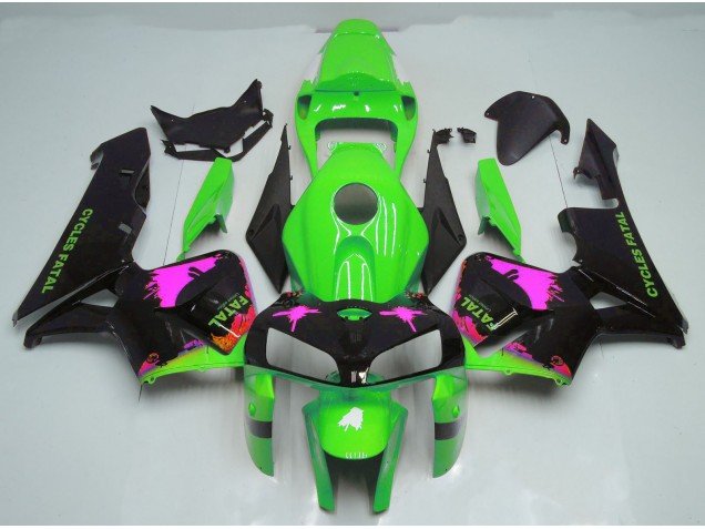 Salpicadura Rosa Sobre Verde 05-06 CBR600RR Carenados Moto Salpicadura Rosa Sobre Verde 05-06 CBR600RR Carenados Moto