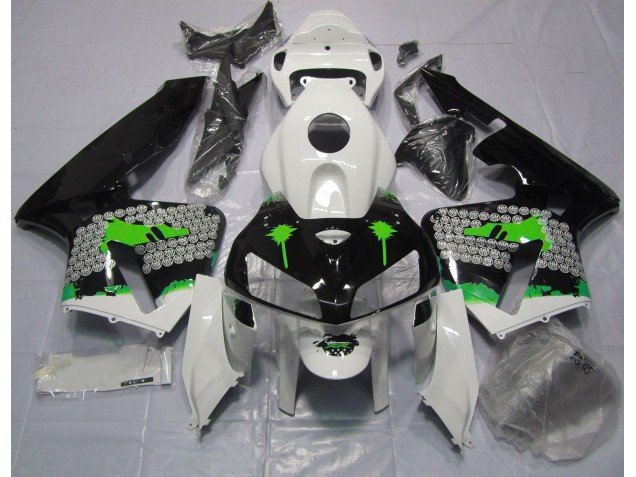 Salpicadura Verde Sobre Negro Brillante 05-06 CBR600RR Carenados Moto Salpicadura Verde Sobre Negro Brillante 05-06 CBR600RR Carenados Moto