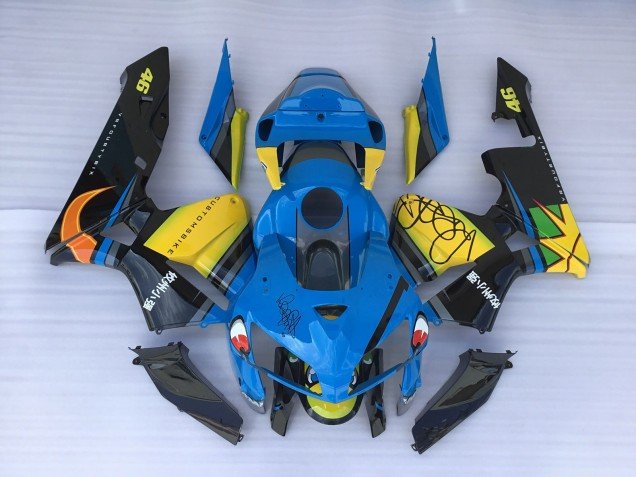 Tiburón Azul & Amarillo 05-06 CBR600RR Carenados Moto Tiburón Azul & Amarillo 05-06 CBR600RR Carenados Moto