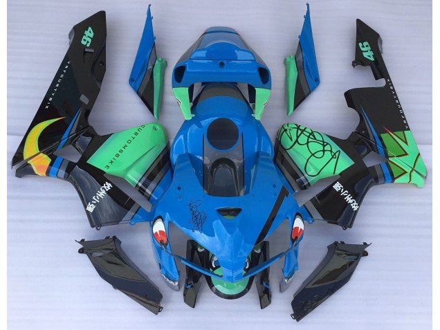 Tiburón Azul & Verde 05-06 CBR600RR Carenados Moto Tiburón Azul & Verde 05-06 CBR600RR Carenados Moto