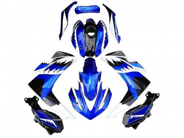 Tiburón Blanco Azul & Negro 15-18 R3 Carenados Moto Tiburón Blanco Azul & Negro 15-18 R3 Carenados Moto