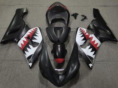 Tiburón Negro Mate 05-06 ZX6R Carenados Moto