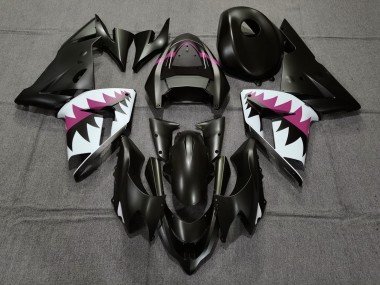 Tiburón Negro Mate & Rosa 04-05 ZX10R Carenados Moto