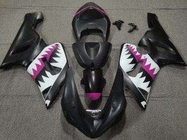 Tiburón Negro Mate & Rosa 05-06 ZX6R Carenados Moto