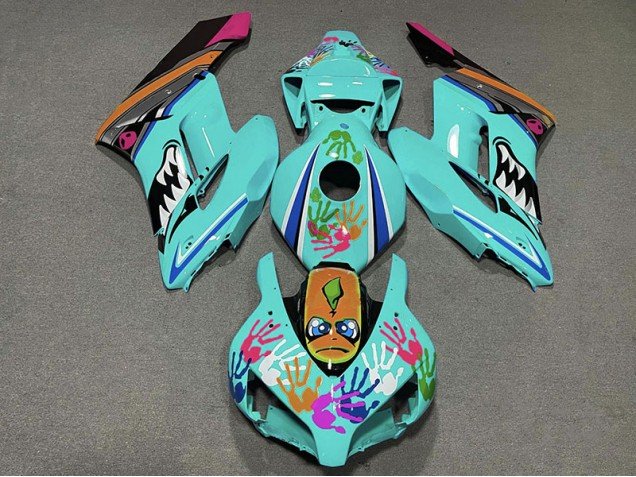 Tiburón Verde Azulado 04-05 CBR1000RR Carenados Moto Tiburón Verde Azulado 04-05 CBR1000RR Carenados Moto