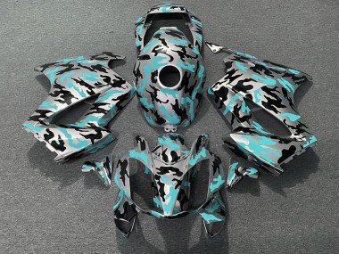 Verde Azulado Camuflaje 02-12 VFR800 Carenados Moto