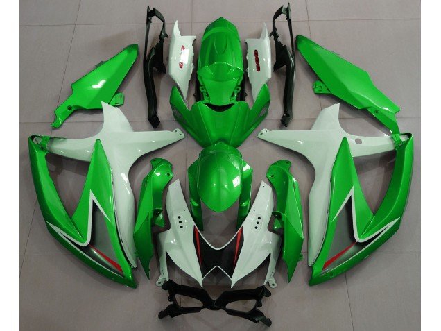 Verde Brillante & Blanco 08-10 GSXR 600-750 Carenados Moto Verde Brillante & Blanco 08-10 GSXR 600-750 Carenados Moto