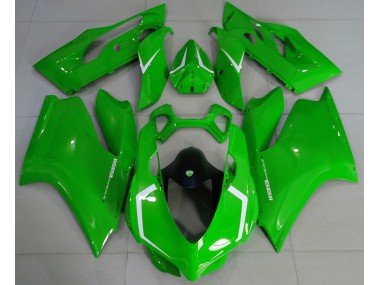 Verde Brillante & Blanco 11-14 Ducati 1199 Carenados Moto