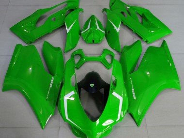 Verde Brillante & Blanco 11-14 Ducati 1199 Carenados Moto