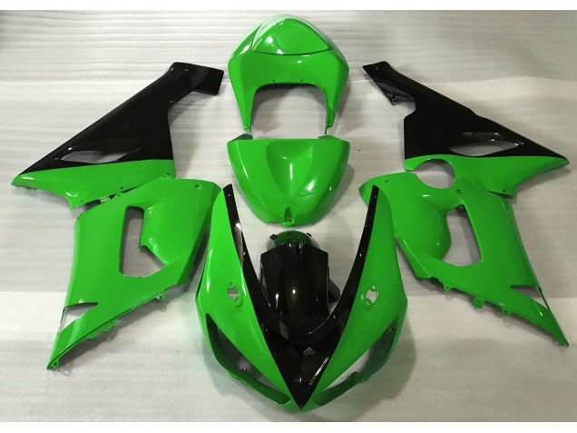 Verde Brillante & Negro 05-06 ZX6R Carenados Moto