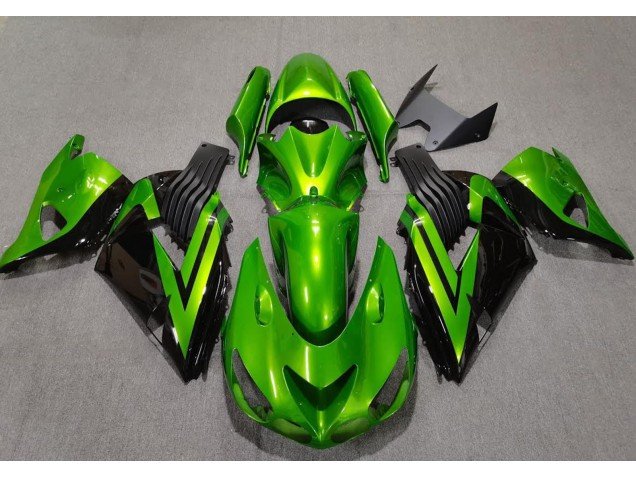Verde Brillante & Negro 06-11 ZX14R Carenados Moto