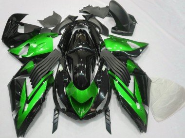 Verde Brillante & Negro Liso 06-11 ZX14R Carenados Moto