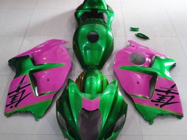 Verde Brillante & Rosa 97-07 GSXR 1300 Carenados Moto
