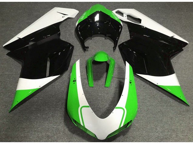 Verde Brillo Blanco & Negro 07-14 Ducati 848 1098 1198 Carenados Moto Verde Brillo Blanco & Negro 07-14 Ducati 848 1098 1198 Carenados Moto