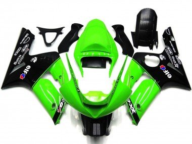 Verde Claro & Negro Elf 03-04 ZX6R Carenados Moto