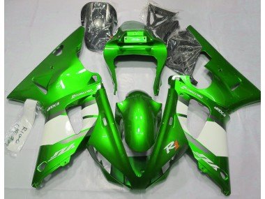 Verde Eléctrico & Blanco 00-01 R1 Carenados Moto