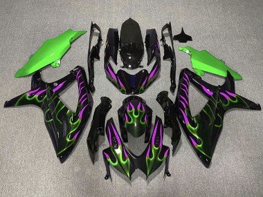 Verde & Magenta Llama 08-10 GSXR 600-750 Carenados Moto