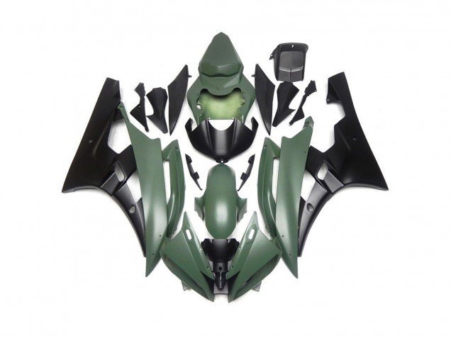 Verde Mate & Negro Personalizados 06-07 R6 Carenados Moto