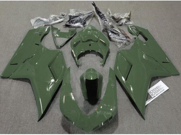 Verde Militar Brillante 07-14 Ducati 848 1098 1198 Carenados Moto