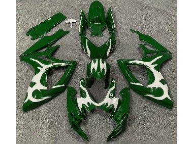 Verde Oscuro & Blanco 06-07 GSXR 600-750 Carenados Moto